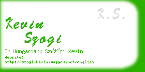 kevin szogi business card